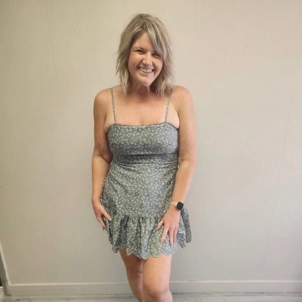 Altar'd State Green Floral Mini Dress - Size L